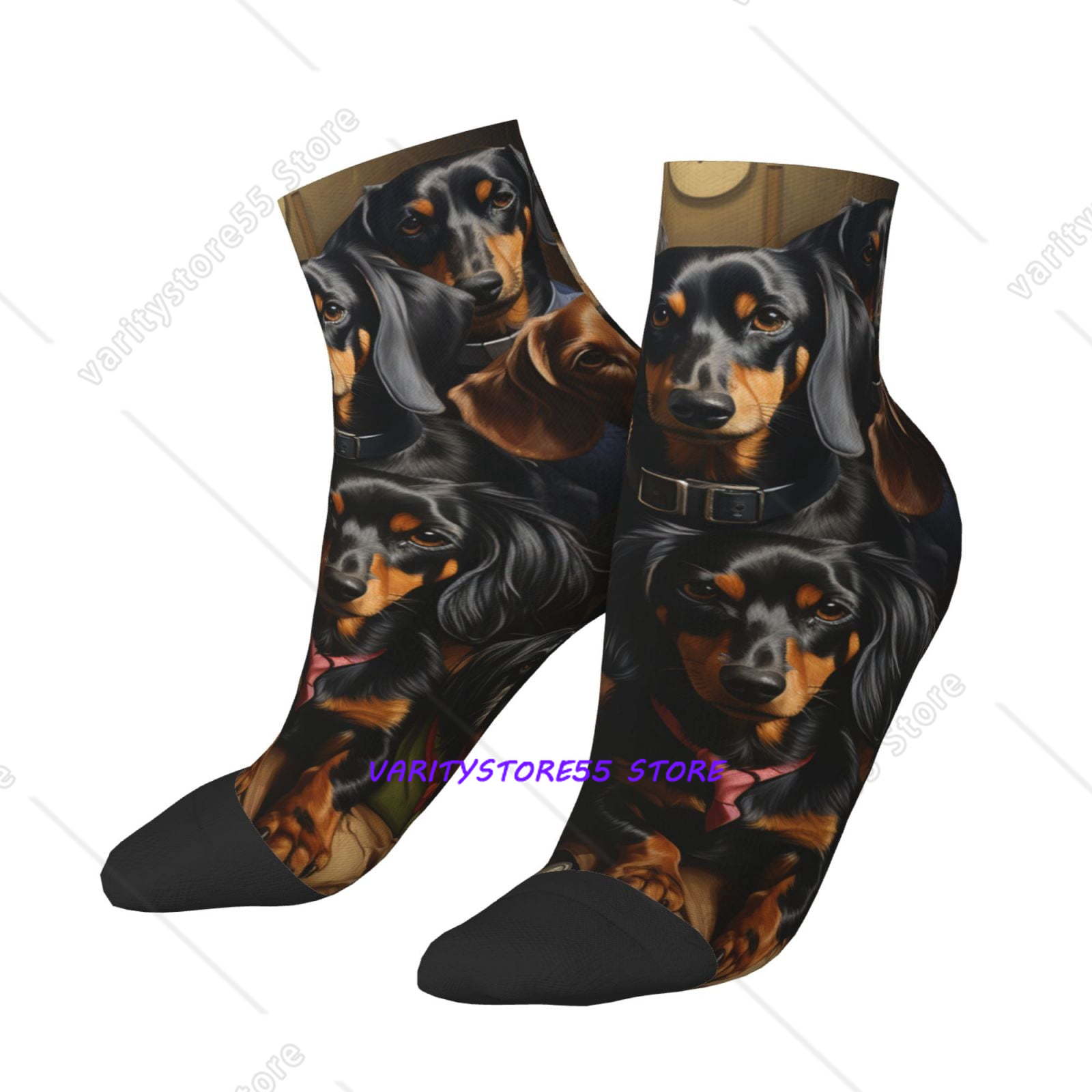 Ankle Sock Low Cut - ถุงเท้าข้อสั้นลายดัชชุนด์ สำหรับผู้ชายและผู้หญิง สไตล์ลำลอง