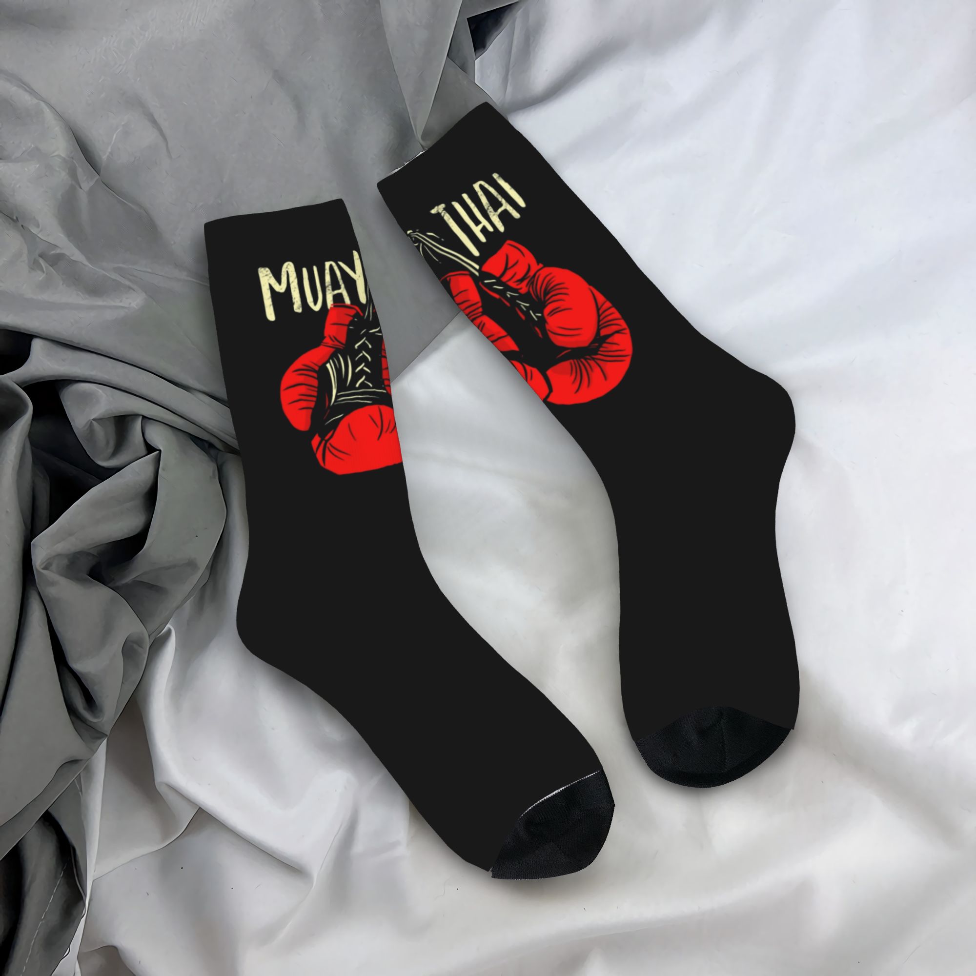 Dress Sock Men - ถุงมือมวยไทยแบบกำหนดเอง ถุงเท้าข้อสั้นสำหรับผู้ชาย ผู้หญิง แบบ unisex น่ารัก