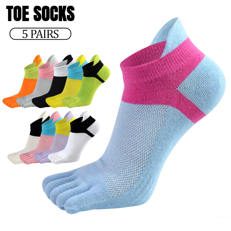 Ankle Sock Low Cut - ถุงเท้าแยกนิ้ว 5 คู่ สำหรับผู้หญิง ถุงเท้าห้านิ้ว แบบบาง
