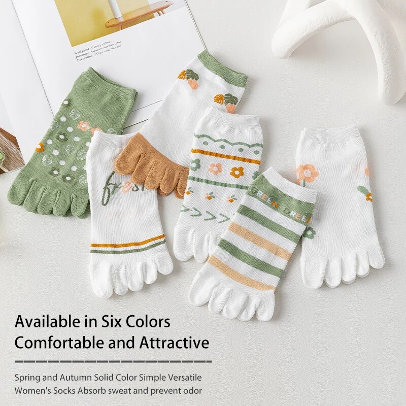 3 คู่ของผู้หญิงฤดูใบไม้ผลิและฤ - Toe Sock Split บทวิจารณ์และราคา